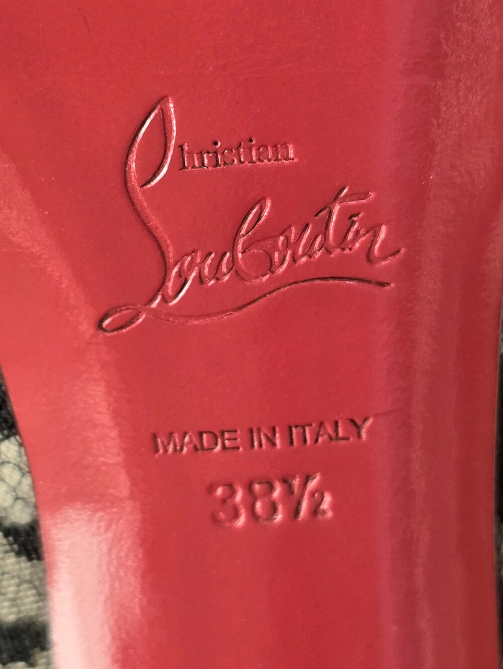 Authentic Christian Louboutin Black Lace & Patent Leather Peep Toe Pumps EU 38.5 - Picture 14 of 16